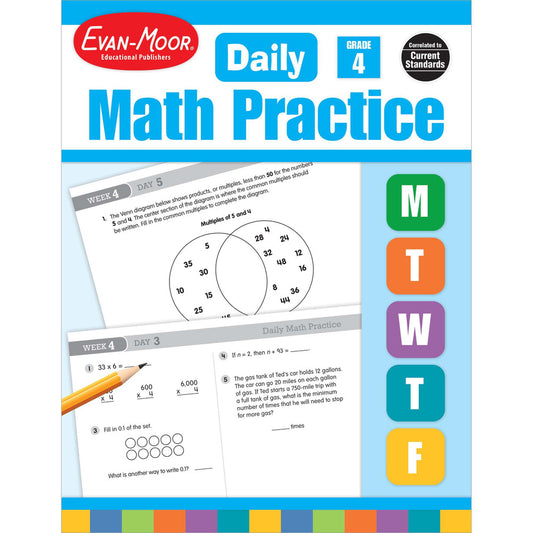 Daily Math Practice, Teacher Resource Book Grade 4 Paperback