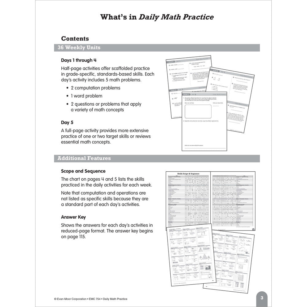 Daily Math Practice, Teacher Resource Book Grade 5 Paperback