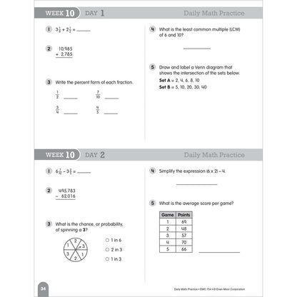 Daily Math Practice, Teacher Resource Book Grade 5 Paperback