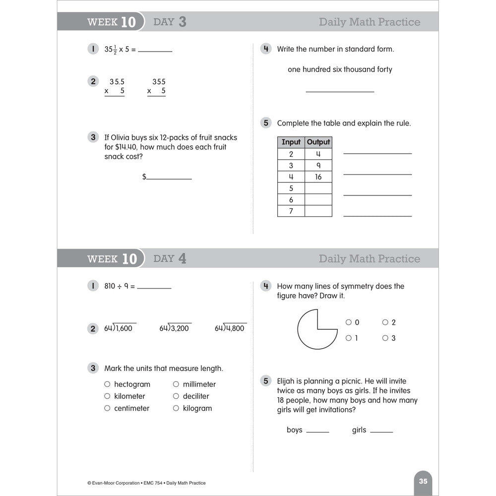 Daily Math Practice, Teacher Resource Book Grade 5 Paperback