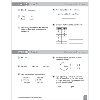 Daily Math Practice, Teacher Resource Book Grade 5 Paperback