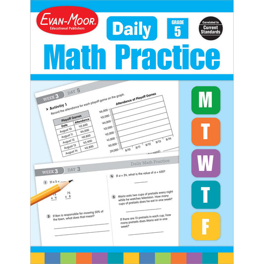 Daily Math Practice, Teacher Resource Book Grade 5 Paperback