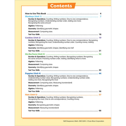 Skill Sharpeners: Math Workbook Grade PK-K Paperback