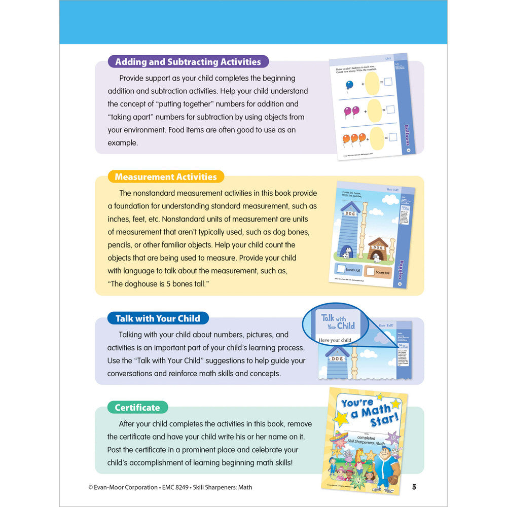 Skill Sharpeners: Math Workbook Grade PK-K Paperback