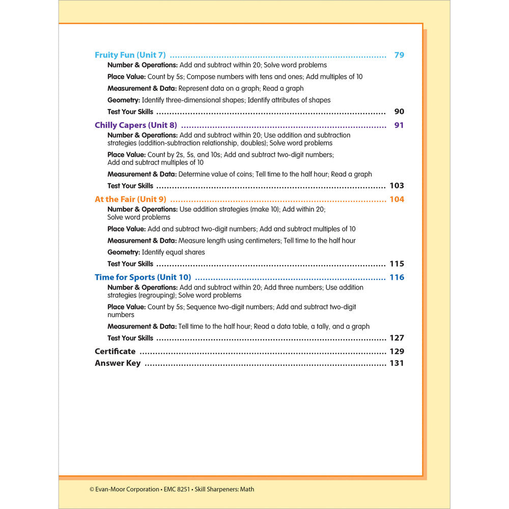 Skill Sharpeners: Math Workbook Grade 1 Paperback