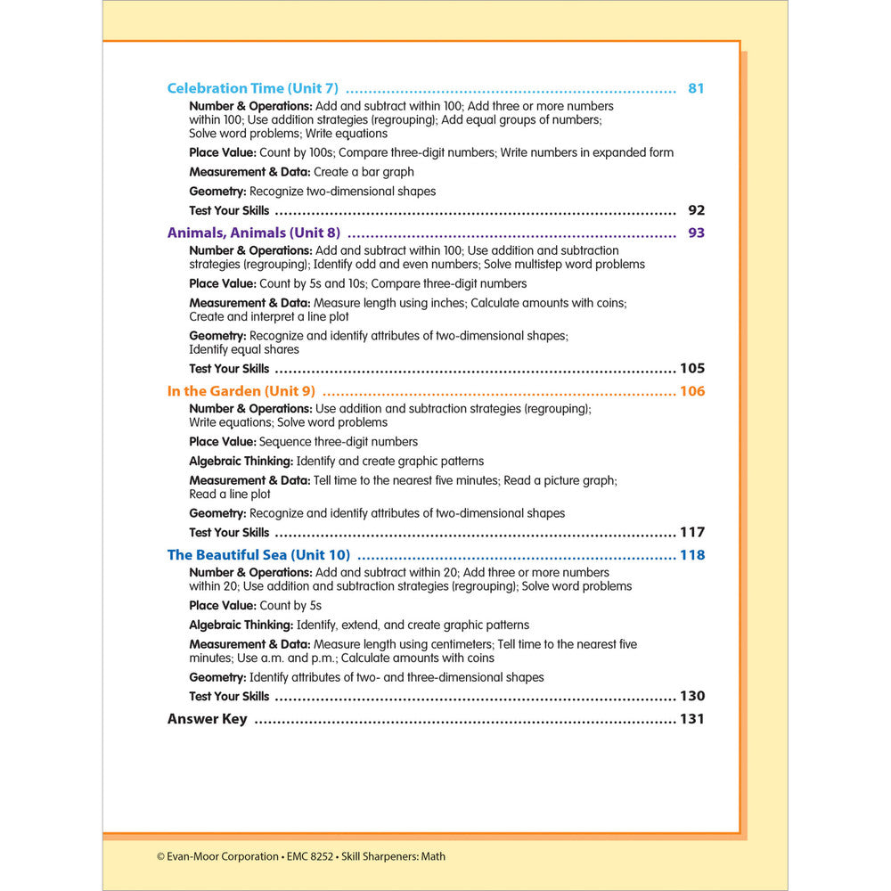 Skill Sharpeners: Math Workbook Grade 2 Paperback