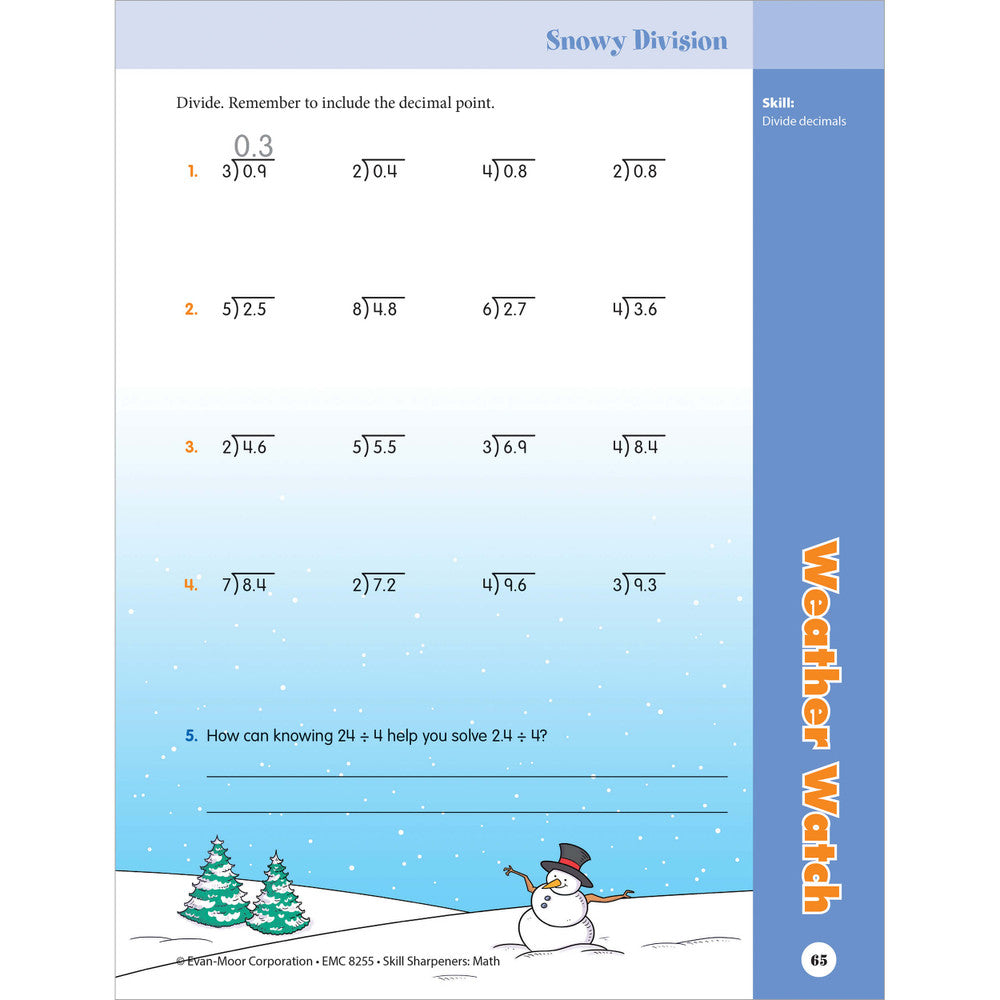 Skill Sharpeners: Math Workbook Grade 5 Paperback