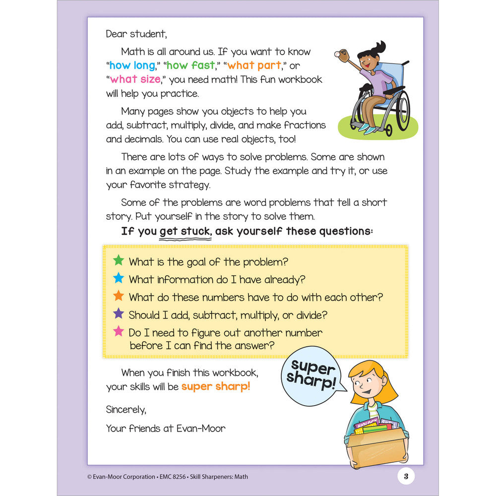 Skill Sharpeners: Math Workbook Grade 6 Paperback