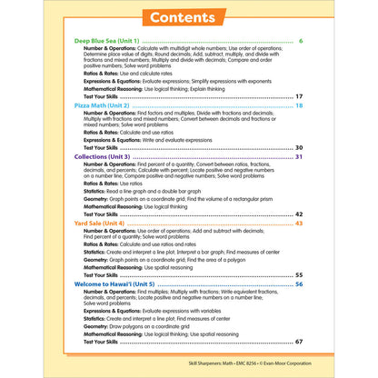 Skill Sharpeners: Math Workbook Grade 6 Paperback