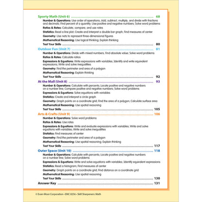 Skill Sharpeners: Math Workbook Grade 6 Paperback