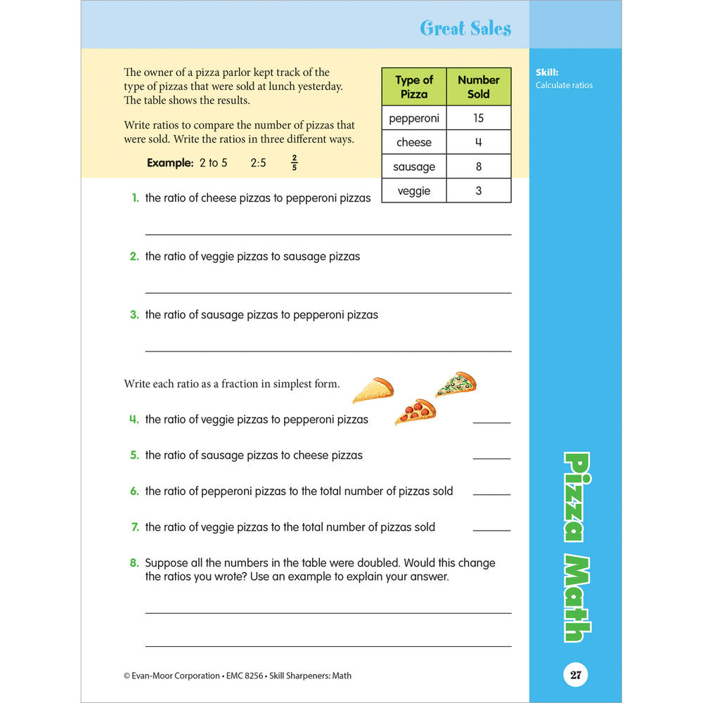 Skill Sharpeners: Math Workbook Grade 6 Paperback