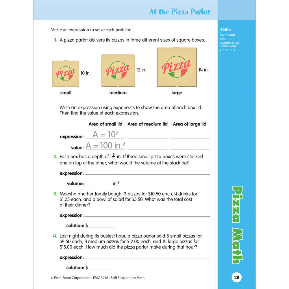 Skill Sharpeners: Math Workbook Grade 6 Paperback