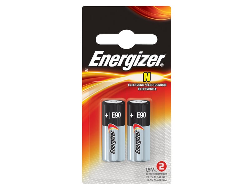 Energizer E90-BP-2 N 1.5V Alkaline Button Top Batteries - 2 Piece Retail Card