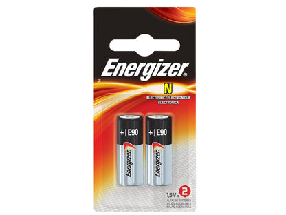Energizer E90-BP-2 N 1.5V Alkaline Button Top Batteries - 2 Piece Retail Card