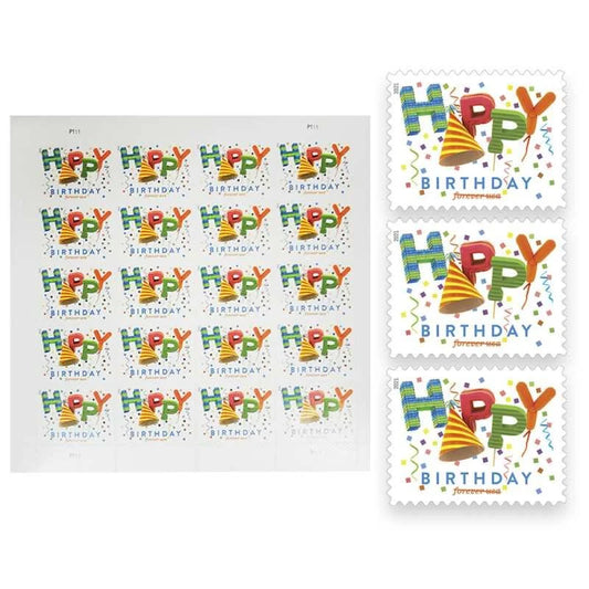 USPS Forever Stamps Sheet - Happy Birthday (2021)