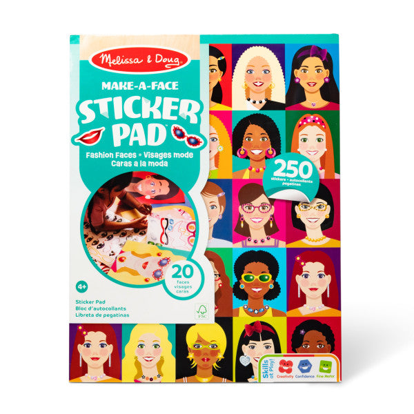 Make-a-Face Fashion Faces Sticker Pad