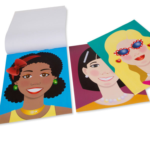 Make-a-Face Fashion Faces Sticker Pad