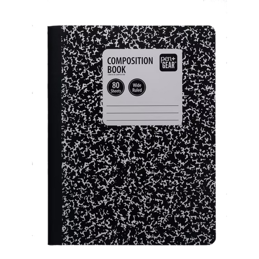 Pen+Gear 80 Sheets Marble Composition Book, 9.75 x 7.5 Wide Ruled [6809]