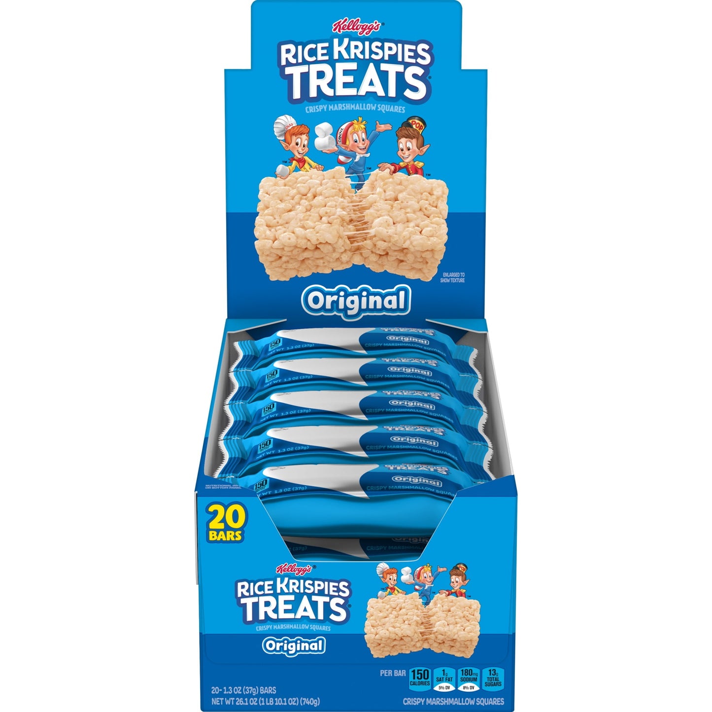 Rice Krispies Treats Original Chewy Marshmallow Snack Bars, Kids Snacks, 26 oz, 20 Count