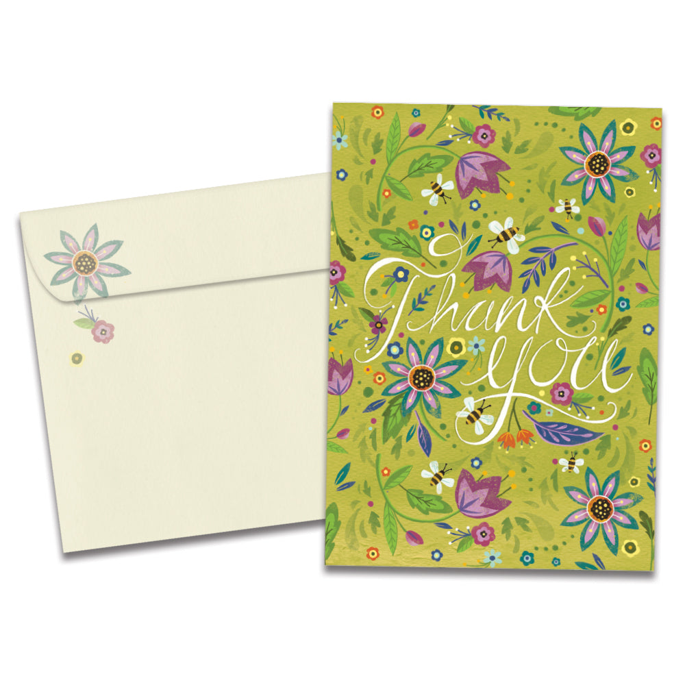 Pretty Thanks Thank You Greeting Card [19867]
