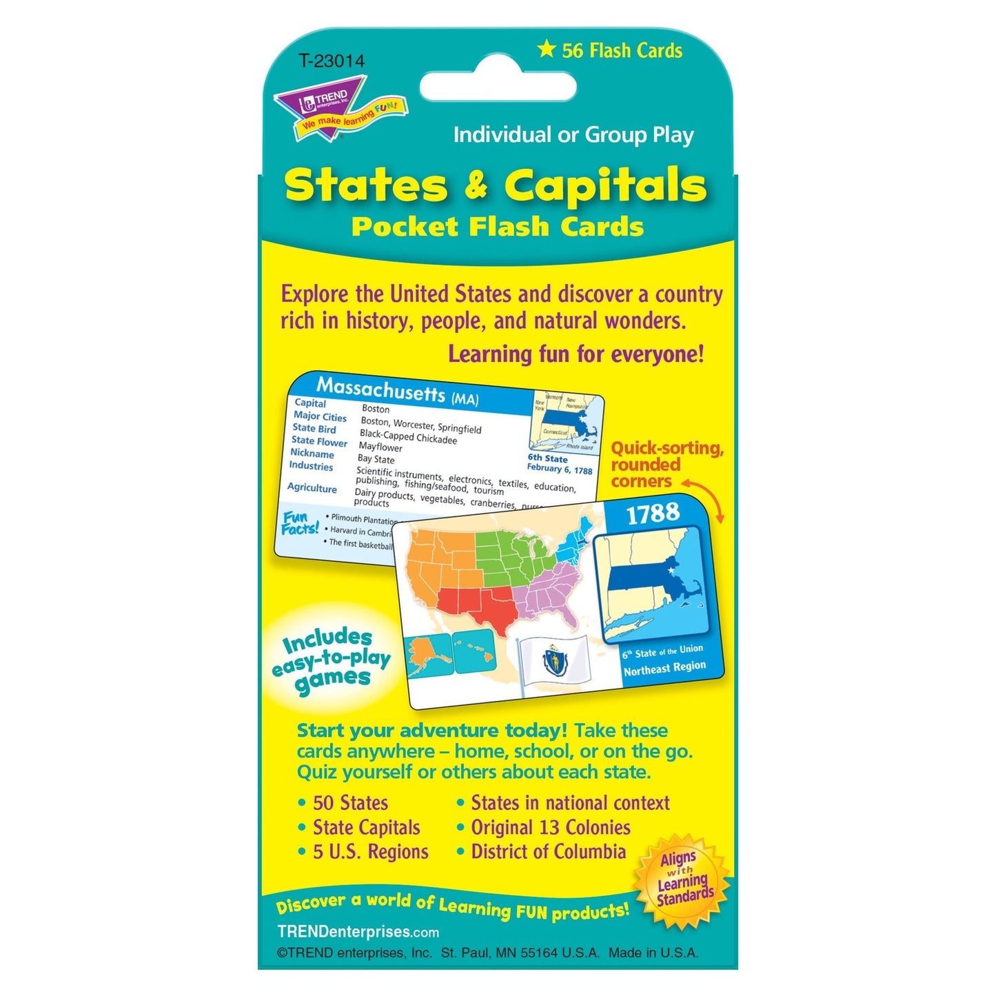 States & Capitals Pocket Flash Cards  [T23014]