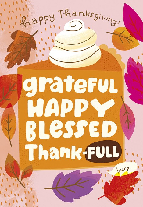 Grateful Happy Blessed Thank-full Thanksgiving Greeting Card [THT47083701]