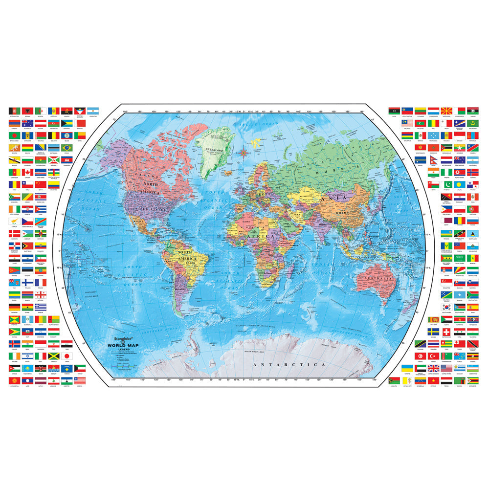 4 Ft. World Map w/Flags – Replogle Globes