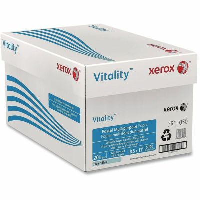 Xerox Vitality Colors Multi-Use Printer & Copy Paper, 1 Ream, Blue, Letter (8.5" x 11"), 500 Sheets Per Ream, 20 Lb, 30% Recycled