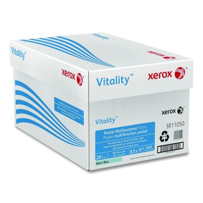 Xerox Vitality Colors Multi-Use Printer & Copy Paper, 1 Ream, Blue, Letter (8.5" x 11"), 500 Sheets Per Ream, 20 Lb, 30% Recycled
