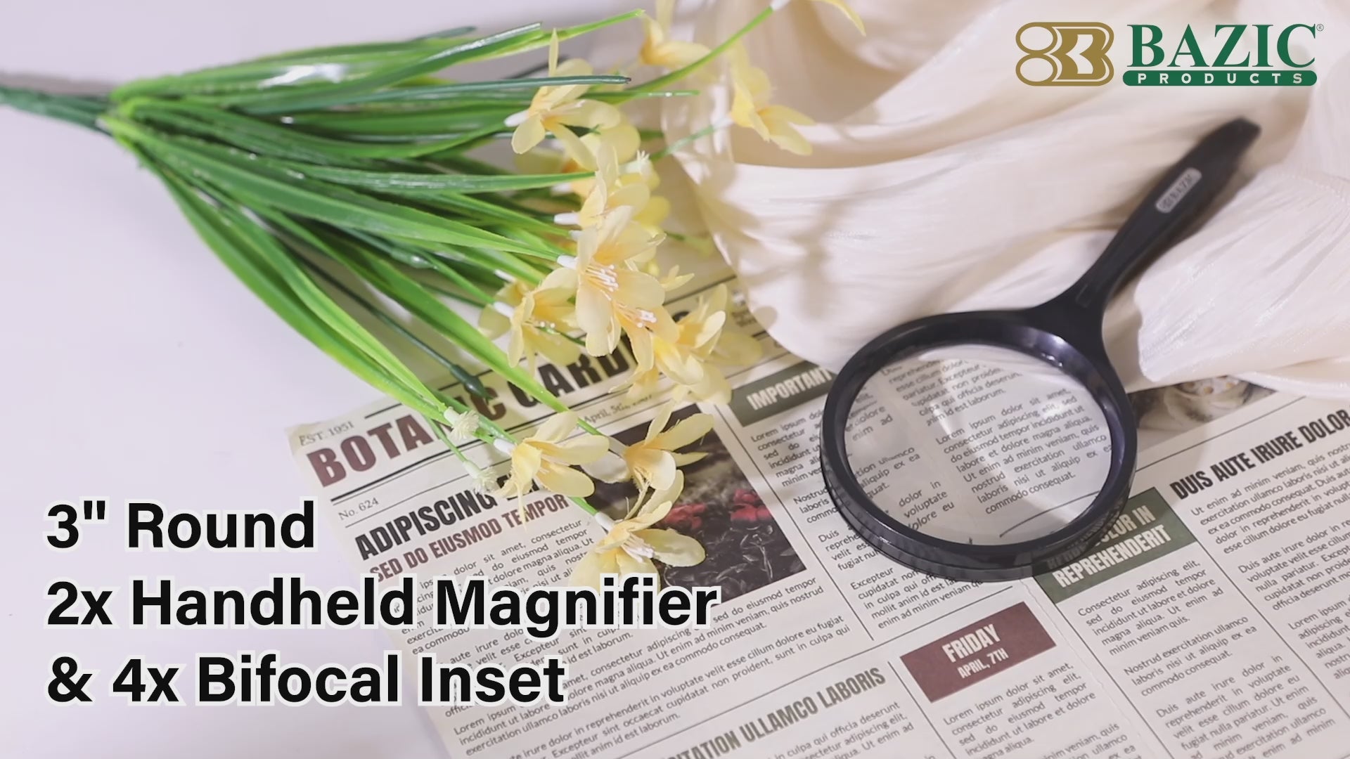 3" Round 2x Handheld Magnifier & 4x Bifocal Inset