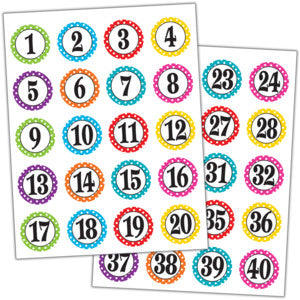 Polka Dots Numbers Stickers [TCR3567]