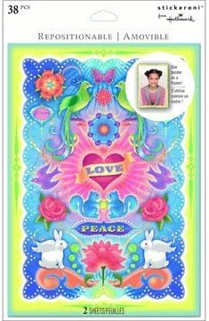 Stickeroni Love & Peace Repositionable Stickers 38 Pieces  [JSP9806]