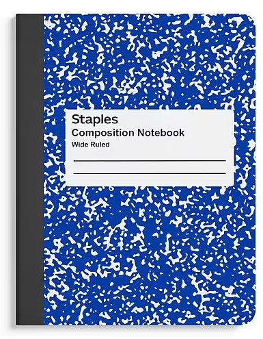 Staples Wide Rule Composition Book, 9-3/4" x 7-1/2", Blue [ST55073]