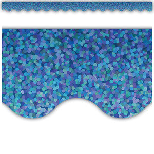 Blue Sparkle Scalloped Border Trim [TCR8794]