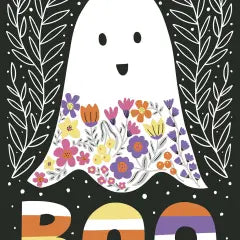 Boo Floral Ghost Halloween Greeting Card [HAT40143801]