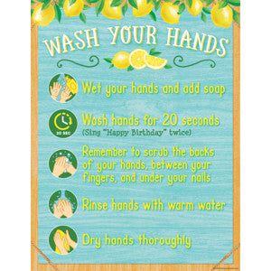 Lemon Zest Wash Your Hands Chart 17x22 [TCR7503]