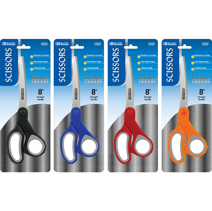 BAZIC 8" Classic Grip Stainless Steel Scissors [4412]