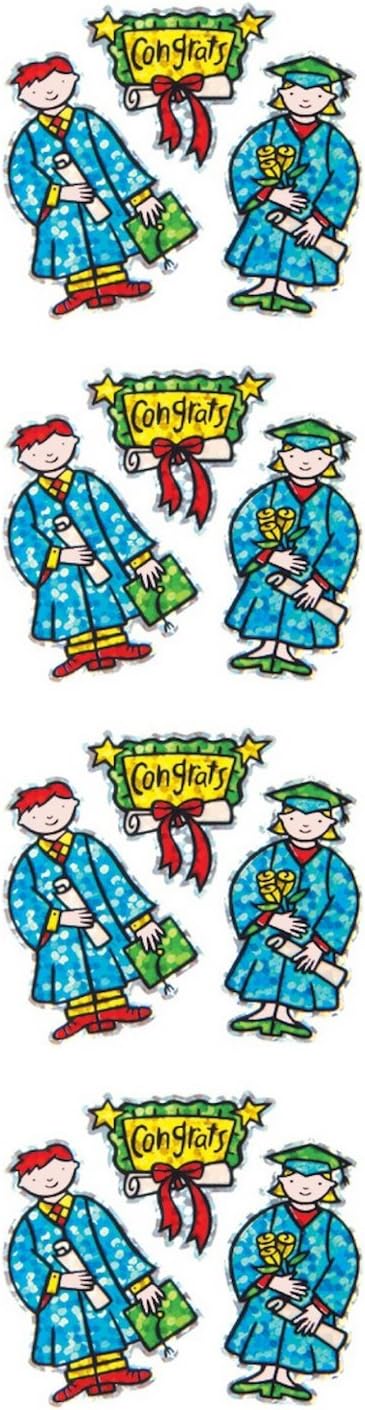 Prismatic Stickers, Graduates and Congrats, 1 Sheet  12 Pieces [S7271]