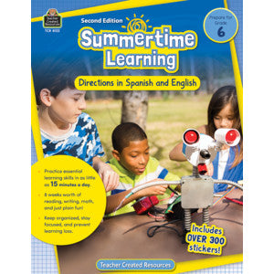 Summertime Learning Grd 6 - Spanish Directions [TCR8122]