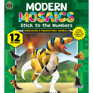 Dinosaurs and Prehistoric Animals Modern Mosaics Stick to the Numbers [TCR10326]
