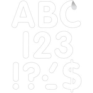 White 4" Classic Self-Adhesive Letters Uppercase [TCR9641]