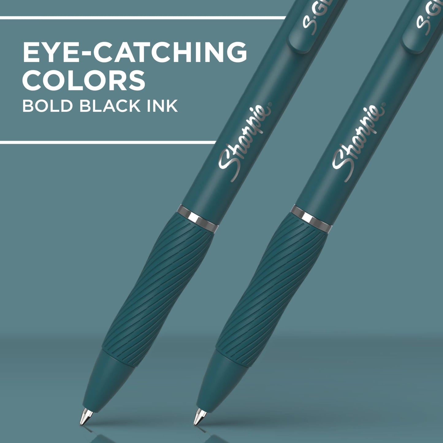 Sharpie S-Gel Pens, Medium Point, Teal Crush, Black Ink, 4 Count