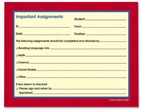 Carbonless Important Assignments Booklet [CD2321]