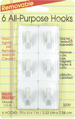 REMOVABLE ALL PURPOSE HOOKS 6-1"X1-5/16" [MS3209]