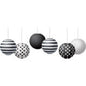 Black & White 8" Hanging Paper Lanterns [TCR77488]