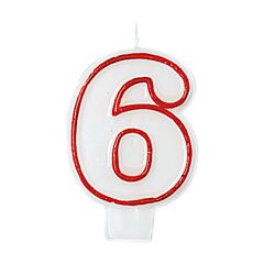 Red and White Birthday Candle Number 6 [174006]