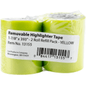 Lee Removable Highlighter Tape 1 - 7/8'' Yellow 2 Roll Refill