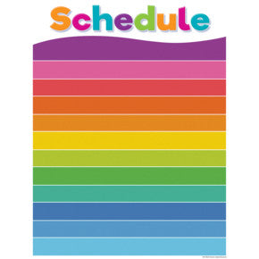 Colorful Schedule Write-On/Wipe-Off Chart 17x22 [TCR7108]