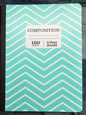 Norcom 9 3/4" x 7 1/2" Teal Chevron Design College Rule 1 Subject Composition Book 100 Sheets [76126]