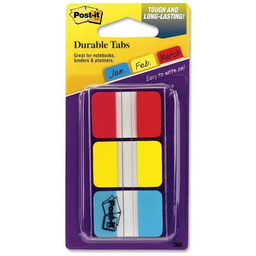 Post-it Tabs 1" Tabs, 1/5-Cut Tabs, Assorted Primary Colors, 1" Wide, 66/Pack [MMM686RYB]